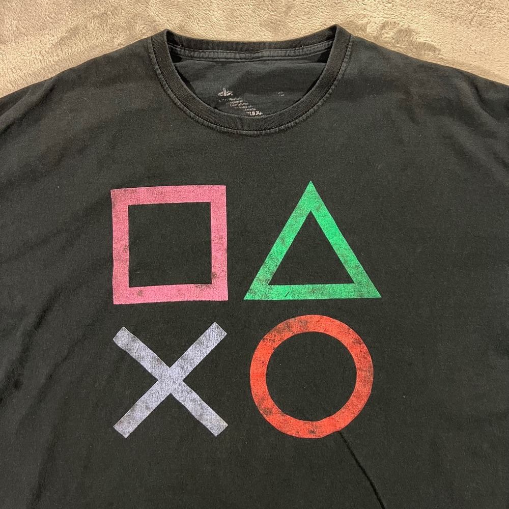 PlayStation‎ Graphic T Shirt Mens XL Black PS4 Button Symbols Gaming 2XL Gamer